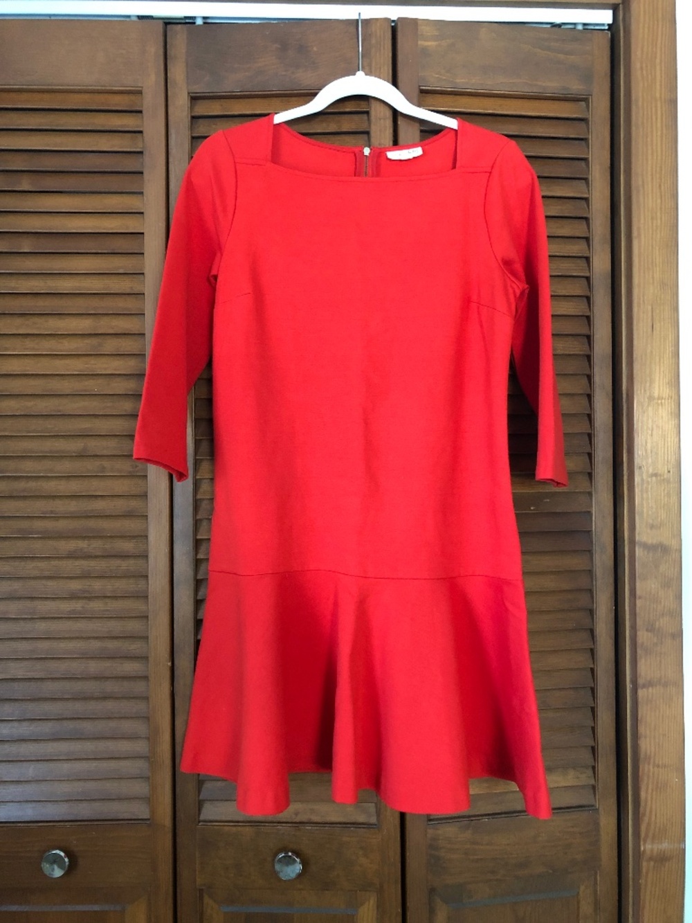 Red 3/4 sleeve Maison Jules dress